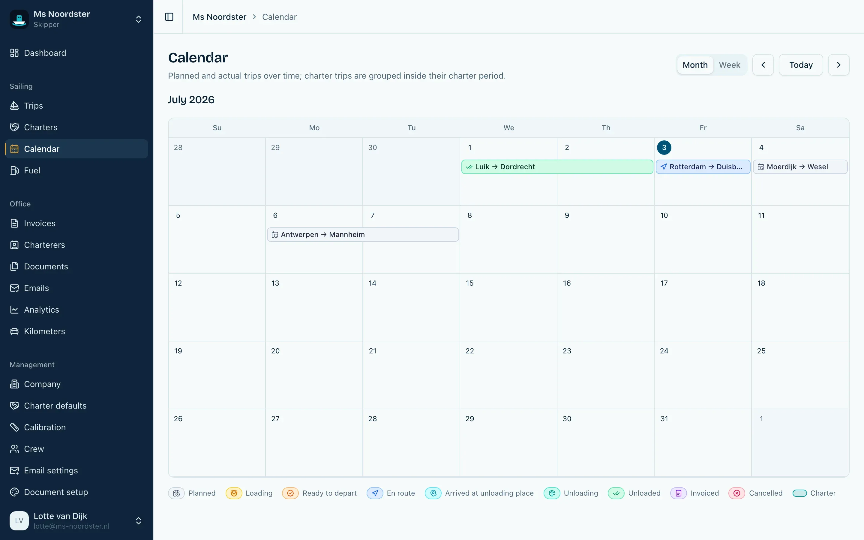 The calendar