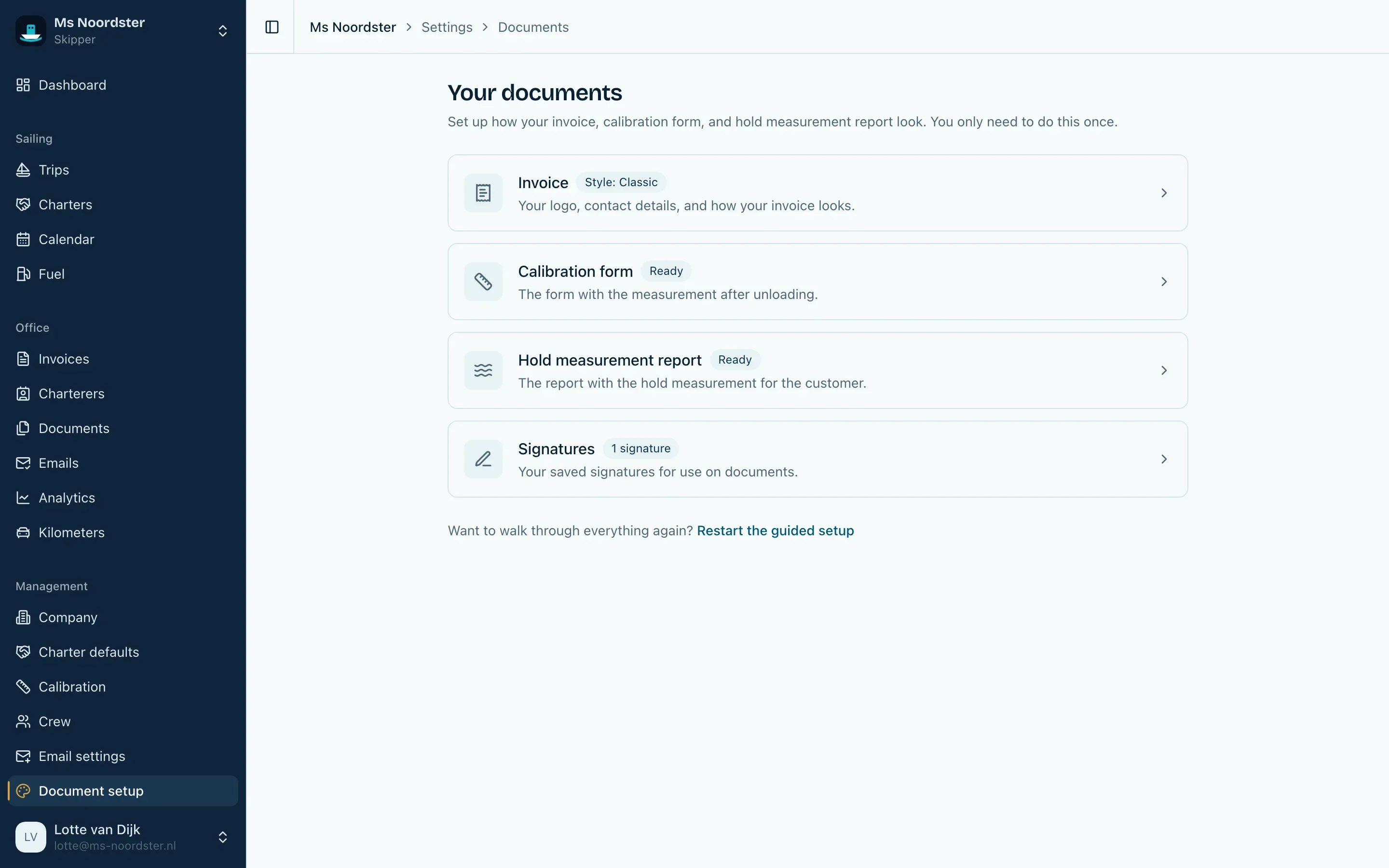 Document settings