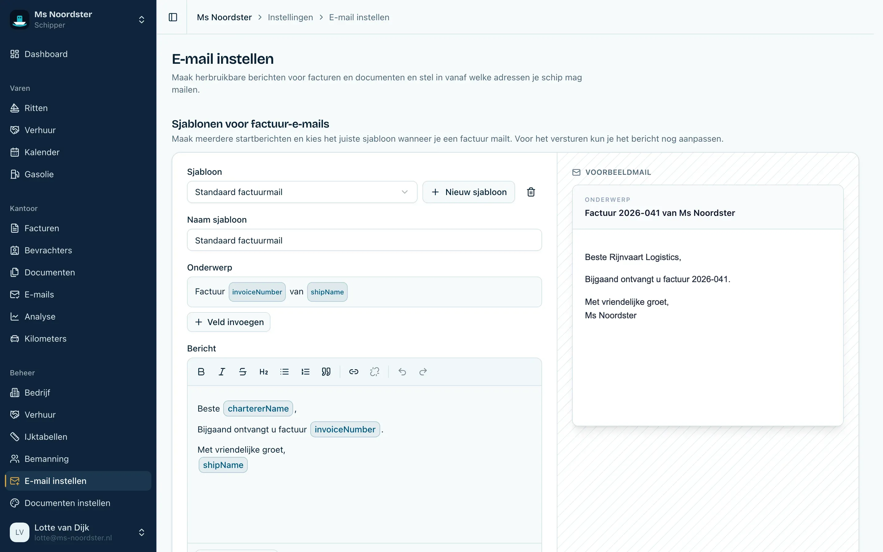E-mailinstellingen